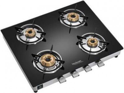 Hindware Armo PLUS GL 4B Glass, Steel Manual Gas Stove 