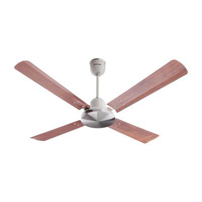 Hindware DELITO 1200mm HCFDE48BWS80MS1 High-Speed Designer Ceiling Fan with Wooden Finish, Long Life 100% Copper Motor and Double Ball Bearing For Silent Operation (Walnut Steel