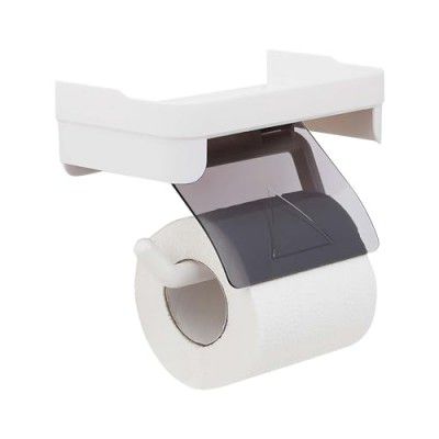 Hindware Self-adhesive Series Toilet Paper Holder with Paper-shield for Bathroom and Mobile Stand