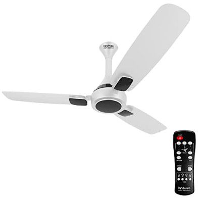 Hindware Smart Appliances Fumi 1200MM Metallic Fan| Remote Control |BLDC Copper Motor|5 Star Rated| Free Installation |Energy Efficient High-Speed fan| Aluminum Blades| White Black Color