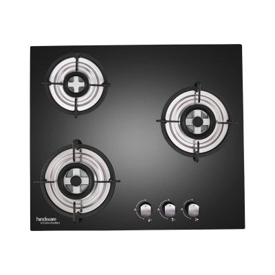 Hindware Smart Appliances | KA Hob Nora Plus | Kitchen Hob | Designer Brass Burners | Auto Ignition | SS Drip Tray | Cast Iron Pan Support | (3B 60CM)