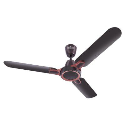 Hindware Smart Appliances Ventus Dark Coffee 1200MM ceiling Fan Star Rated with metallic finish Energy Efficient Air Delivery Fan comes with 49 W copper motor and unique aerodynamic aluminium blades