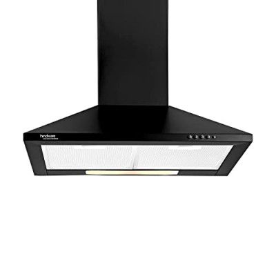 Hindware Smarts Clara Neo wall mounted Kitchen Chimney comes with cassette filter and maximum suction power of 750 (Black 60CM)