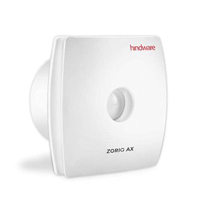 Hindware Zorio Ax 100mm Exhaust Fan with Low Noise, Powerful Air Suction and High Speed, For Kitchen or Bathroom With Overload Protection For Odourless, Clean and Fresh Air (White)