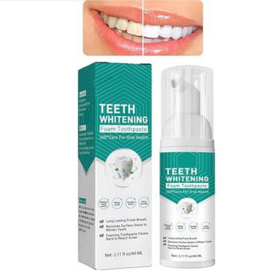 HIRNAYA Snow Teeth Foam Whitening Toothpaste | Stain Removal for Sensitive Teeth | 60 ML