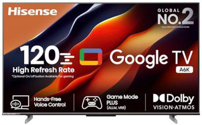 Hisense (55'') Bezelless Series 4K Ultra HD Smart LED Google TV 55A6K (Gray)