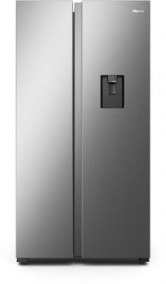 Hisense 564 L Frost Free Side by Side Inverter Technology Star Refrigerator with Water Dispenser  (Silver, RS564N4SSNW)