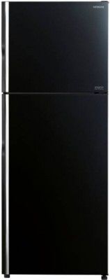 Hitachi 375 L Frost Free Double Door 2 Star Refrigerator (Glass Black, R-VG400PND8 GBK)