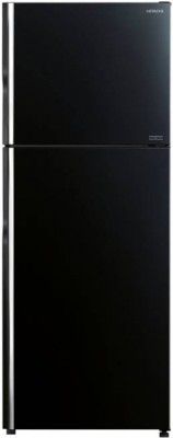 Hitachi 403 L Frost Free Double Door 2 Star Refrigerator (Glass Black, R-VG440PND8)