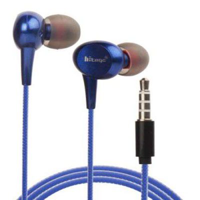 Hitage Earphones HB-131+ HD Sound Deep Extra Bass Wired Earphone with Mic (Blue) (HB 131+)