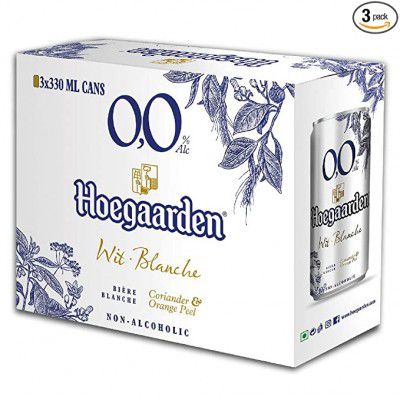 Hoegaarden 0.0 Non Alcoholic Wheat Beer Pack of 3 , 3 X 330ml