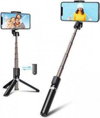 Hold up Wireless R1 Bluetooth Selfie Stick  (Black, Remote Included)