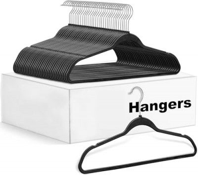 HOLLIO 6 Pack Slim Plastic Hangers for Clothes - Heavy Duty Non-Velvet Hangers with 360° Swivel Chrome Hook & Non Slip Notches - Ideal for Dresses Coats Shirts Jackets & More