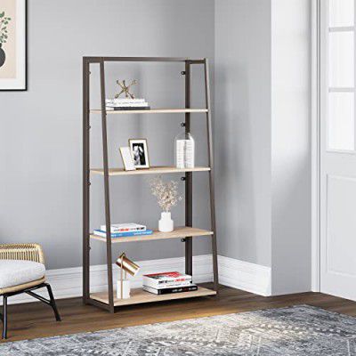 @home by Nilkamal Checkers Book Shelf (Astrid 4 Tier, Light Oak)