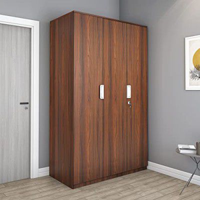 @home by Nilkamal Engineered Wood Wardrobe (Urban Teak) | 1 Year Warranty (Joyce Without Mirror, 3 Door)