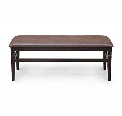 @home by Nilkamal Fern 2 Seater Solid Wood Dining Bench in Erin Brown Finish