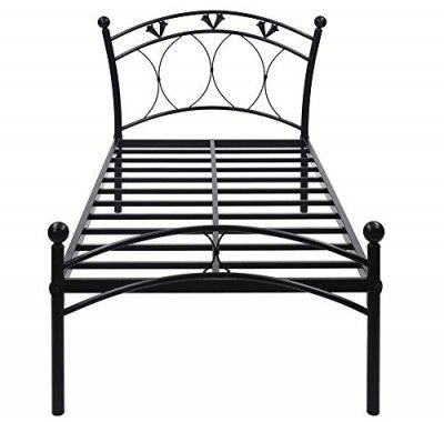 @home By Nilkamal Hydra Metal Single Bed Without Storage (Black) | 1 Year Warranty