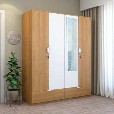 @home by Nilkamal Indio 4 Door Engineered Wood Wardrobe