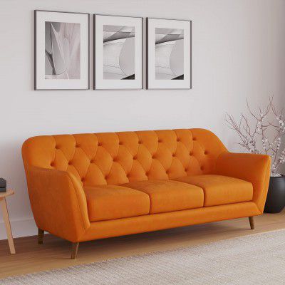 @home By Nilkamal Jennifer Pine Wood 3 Seater Sofa  