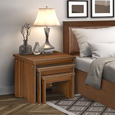 @home by Nilkamal Remington Nesting Table 3 Pieces (Classic Walnut)