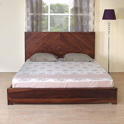 @home by Nilkamal Victoria Solid Wood King Sized Bed in Brown Finish