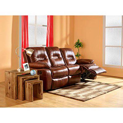 @home By Nilkamal Wilson Three Seater Recliner (Caramel)