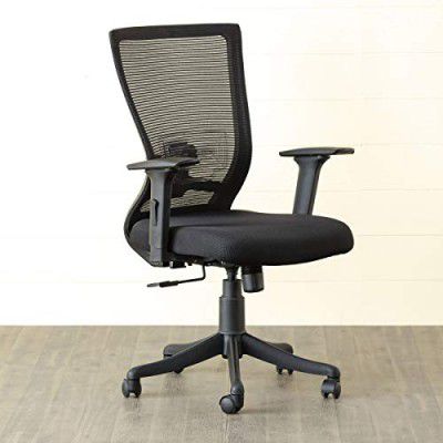 Home Centre Antonio Solid Medium Back Mesh Office Chair (Black)