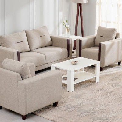 Home Centre BERRY 1+3+1 STR FABRIC SOFA NEW BEIGE