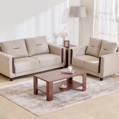 Home Centre Berry 3+2 STR Fabric Sofa Beige