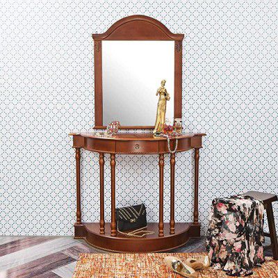 Home Centre Dari Console with Mirror - Rich Brown