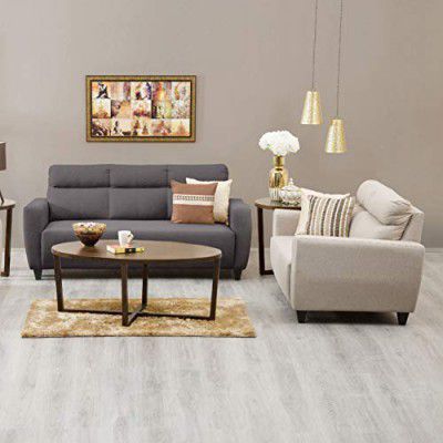 Home Centre Emily 3+2 Fabric Sofa Set - Brown/Beige