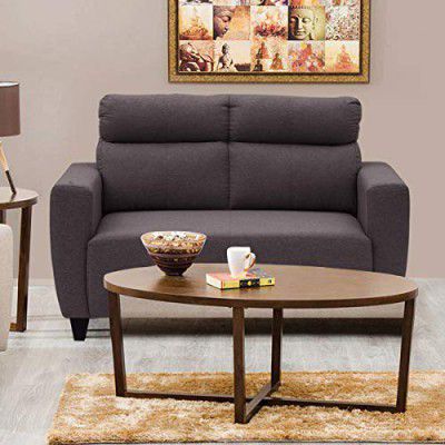 Home Centre Emily Polyester Fabric Sectional Sofa (2 Seater, Brown)