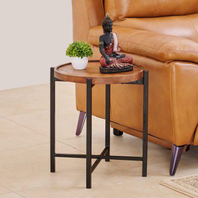 Home Centre Helios Ajax Mango Wood Top End Table 