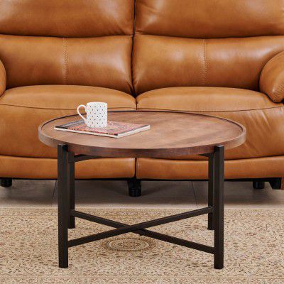 Home Centre Helios Ajax Mango Wood Top Coffee Table