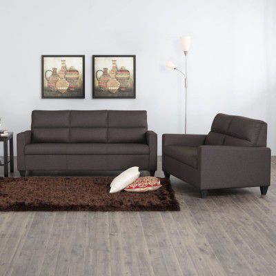 Home Centre Helios Clary Nxt Brown Fabric 3+2 Sofa Set