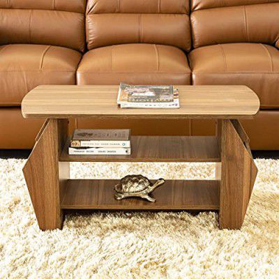 Home Centre Helios Lotus Brown Engineered Wood Coffee Table, Walnut