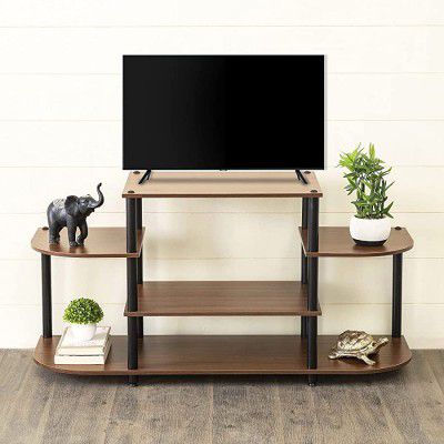 Home Centre Helios Travis Brown Engineered Wood TV Table with Side Shelves, Walnut, 47 * 15 * 23 inches (Helios-Travis-TV-Table)