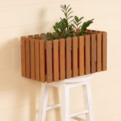 Home Centre Juliet Solid Wood Box Planter - Brown