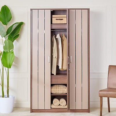 Home Centre Leon 3-Door Wardrobe - Brown