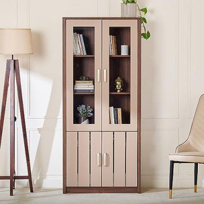 Home Centre Leon 5-Tier 2-Door Book Cabinet - Brown