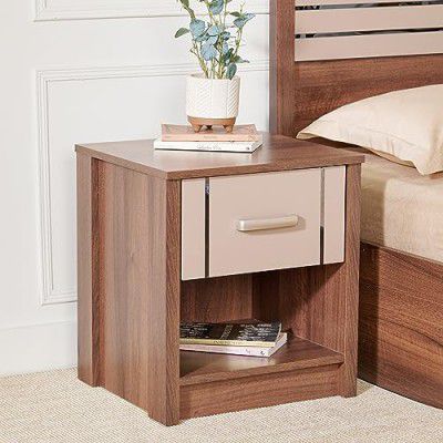 Home Centre Leon Bed Side Table with Drawer - Brown