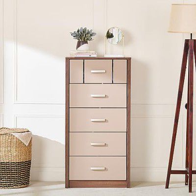 Home Centre Leon Chest of 5 Drawer - Brown