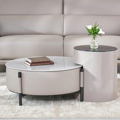 Home Centre Marcello Glass Top Coffee Table - Grey