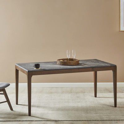 Home Centre Naverre Brown Engineered Wood 6 Seater Dining Table