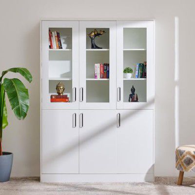 Home Centre Quadro 3-Door Book Cabinet - White