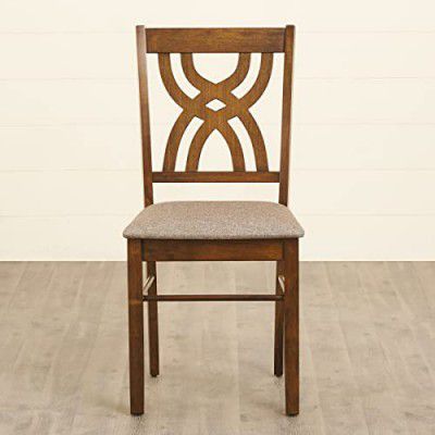 Home Centre Quadro Dining Chairs - Set of 2, Walnut, 17 * 19 * 35 Inches