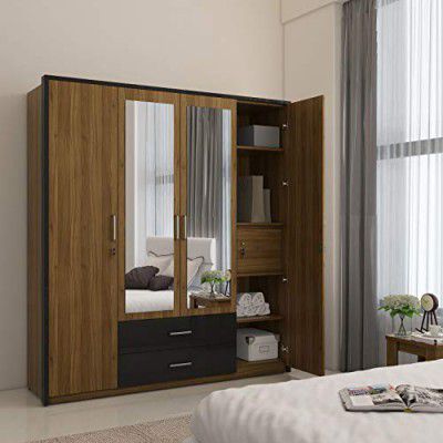 Home Centre Quadro Four Door Wardrobe - Walnut