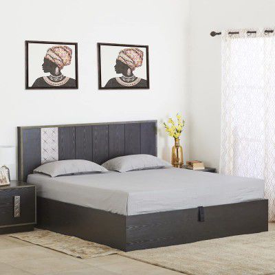 Home Centre Salvodor-Jordi Wenge Engineered Wood King Bed with Hydraulic Storage