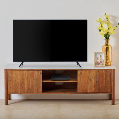 Home Centre Urban Marble Top TV Unit - Brown