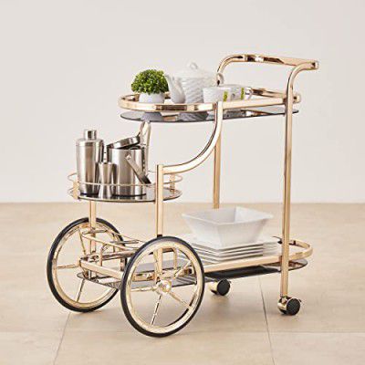 Home Centre Zola Serving Trolley - Gold